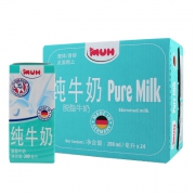 限浙江：甘蒂牧场（MUH）脱脂纯牛奶200ML*24盒 *2件
