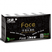 洁柔 黑Face手帕纸 迷你款 182*186mm 4层6片 30包装 *3件 22.3元包邮（合7.43元/件）