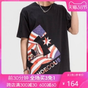 DC 19夏季款 PRINT BIG STAR SS 男纯棉T恤 美国红白旗纹