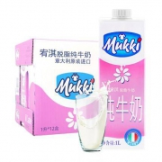 Mukki 宥淇 进口脱脂牛奶 1L*12盒 *4件