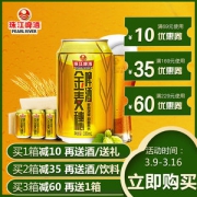 全国三大啤酒品牌之一 珠江啤酒10度金麦穗 330ml*24罐