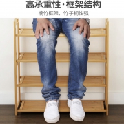 拼多多销量第一鞋架，纯高山竹制：竹艺佳 楠竹防尘平板鞋架