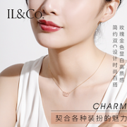 天然钻石带鉴定书、日本80年老牌，IL&Co 双C字母锁骨链