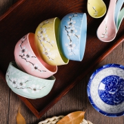 蓬业 釉下彩饭碗 4碗4筷 15.9元包邮（需用券）
