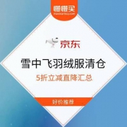 京东 雪中飞旗舰店 限时1件5折立减直降