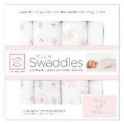 SwaddleDesigns Muslin 婴儿包巾 4件装