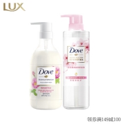 Dove 多芬 植萃套装（玫瑰沐浴乳500g+樱花植萃洗发露470ml） +凑单品