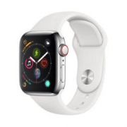 Apple Watch Series 4 智能手表（GPS 蜂窝网络款 40毫米不锈钢表壳 白色运动型表带)