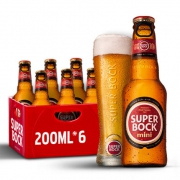 补券葡萄牙进口：200mlx6瓶 Superbock/超级伯克 黄啤酒拉环瓶装