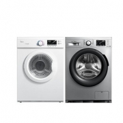 美的10公斤滚筒变频洗衣机MG100V50DS5 MH70VZ30 7公斤KG烘干衣机洗烘套装