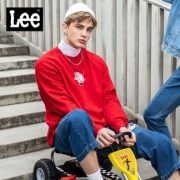 LEE 男女款落肩长袖圆领卫衣