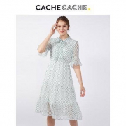 CacheCache 9379072533 女士复古波点连衣裙