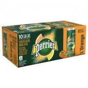 Perrier 法国巴黎水 橘子味含气天然气泡矿泉水 250ml*30罐