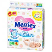 Merries 妙而舒 婴儿纸尿裤 S88片/M68片 *3件