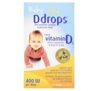 Ddrops Baby Vitamin D3 婴儿维生素D3滴剂（400 IU，90滴）