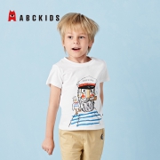 Abckids 卡通印花短袖T恤  F7221013D-bkqL 19元包邮（需用券）