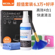 京东PLUS会员： ECOLA 宜客莱 电脑屏幕清洁剂四件套（清洁液100ml+清洁布+镜头湿巾） *2件