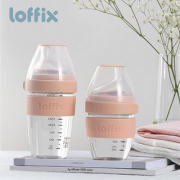 loffix睿菲婴儿玻璃奶瓶宝宝防胀气厌奶戒奶宽口径奶瓶仿母乳设计