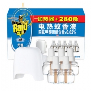 88VIP：Raid 雷达 电热蚊香液 五液一器 *5件 78.14元包邮（前1分钟，合15.63元/件）