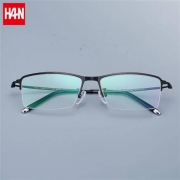 HAN HD4933 半框眼镜架+1.60非球面防蓝光镜片