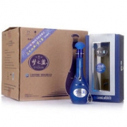 洋河蓝色经典 梦之蓝M6 52度 整箱装高度白酒 500ml*4瓶（内含2个礼袋） 口感绵柔浓香型