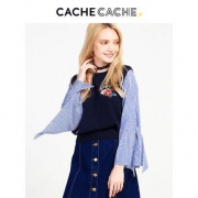 CacheCache 5510003494 女士假两件款针织衫
