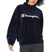 日版M码：Champion 冠军牌 女士丝绒半高领卫衣 CW-QS004