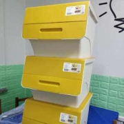 茶花 前开式翻盖收纳箱 34L*2个