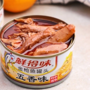 鲜得味 水浸低脂 五香味深海金枪鱼罐头 大块肉非碎肉 180g*6罐
