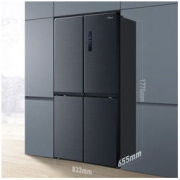 美的(Midea)446升 十字对开门冰箱一级能效冷藏冷冻四开门急速净味杀菌智能家用双变频节能 BCD-446WTPZM(E)