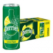 Perrier 巴黎水 柠檬味气泡水 天然矿泉水 250ml*30罐 *3件
