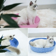 猫窝夏季猫床毛毡窝猫咪睡觉猫盆猫舍网红猫锅四季通用宠物用品