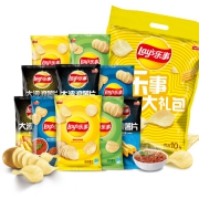 乐事 大波浪薯片(黄瓜味+原味+红烩味+鱿鱼味+鸡翅味)400g大礼包