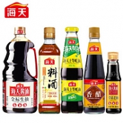 海天 调料套装 金标生抽+草菇老抽+蚝油+料酒+香醋+酿造酱油