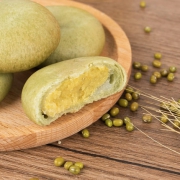4月27日生产、短保：上行斋 抹茶绿豆饼 1000g