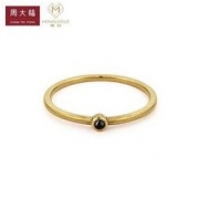 CHOW TAI FOOK 周大福 MR16 MONOLOGUE 独白黄金镶黑玉髓戒指