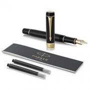 中亚Prime会员： PARKER 派克 Duofold International世纪精装 黑金 小豆腐 18K M尖钢笔