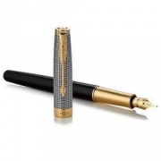 PARKER 派克 SONNET卓尔 光影格纹金夹钢杆 18K金F尖