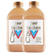 蒙古特产 兰格格 草原炭烧熟酸奶 2斤*2桶