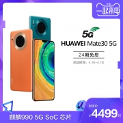 24期免息 HUAWEI 华为 Mate 30 5G版 智能手机 8GB 128GB 4499元