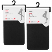 名创优品 80D莱卡 弹力连裤袜 黑色*2条