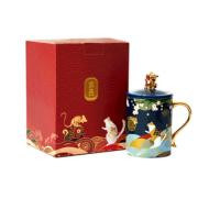 共禾京品＆周大福NB10联名款 中国风招财猫金鼠陶瓷马克杯 400ml 39.9元（需用券）