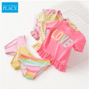 A类品，北美童装NO.1:：The Children's Place 女童 分体短袖游泳衣两件套