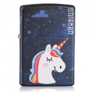 美国原机进口 Zippo 梦幻独角兽哑漆彩印 16孔防风打火机