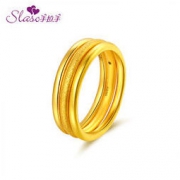 Slaso 手拉手 三生三世 足金素圈戒指