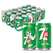限地区：百事可乐 7喜 冰爽柠檬汽水 碳酸饮料 330ml*24