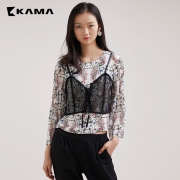 KAMA 卡玛 7218859 时尚蕾丝吊带衬衫