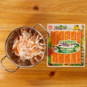 韩国进口客唻美蟹味棒拟蟹肉即食蟹柳0脂肪蟹棒低卡零食180g*5袋