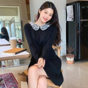 韩都衣舍 GW10666 女士蕾丝针织连衣裙
