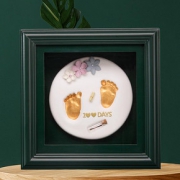 婴儿手模脚模3D模型克隆粉相框宝宝满月百天手足印泥手膜纪念永久